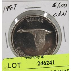 CU) 1967 CANADIAN  GOOSE SILVER DOLLAR