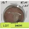Image 1 : CU) 1967 CANADIAN  GOOSE SILVER DOLLAR