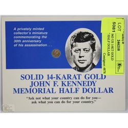 BQ) 1917-1963 US 14KT GOLD KENNEDY HALF DOLLAR