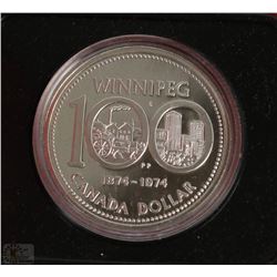 BU) 1974 CANADIAN DOLLAR WINNIPEG PROOF IN CASE