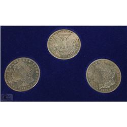 AY) 1921 MORGAN USA DOLLAR SET (TOTAL 3 COINS)
