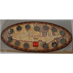BC) 1999 MILLENNIUM 25 CENT COIN SET & KEEPSAKE