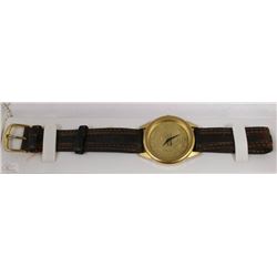 U OF A GOLD FACE MEN'S WATCH