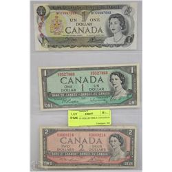 SHEET W/3 COLLECTIBLE CANADIAN BILLS -