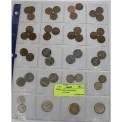 ESTATE SHEET W/VINTAGE CANADIAN COINS -