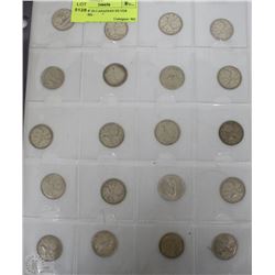 SHEET OF 20 CANADIAN SILVER QUARTERS -