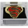 Image 1 : SUPERMAN LOGO GOLD TONE RING SZ10