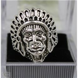 STYLE INDIAN CHIEF SHAPED CARVING RING