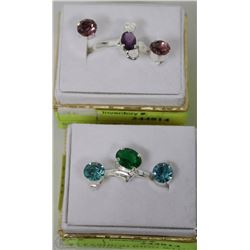 LOT OF TWO FASHION RINGS W/ EARRINGS