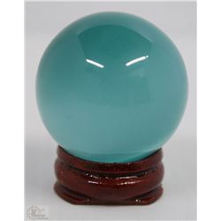 #2-BLUE CATE EYE SPHERE CRYSTAL QUARTZ