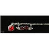 Image 1 : FASHION NECKLACE & EARRING SET - RED GEMS