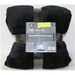 NEW LUXURY PLUSH BLACK QUEEN BLANKET