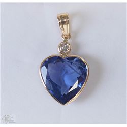 #4-14KT YELLOW GOLD HEART-SHAPED PENDANT