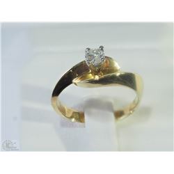 #5-18KT YELLOW-WHITE GOLD DIAMOND SOLITAIRE RING