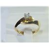 Image 1 : #5-18KT YELLOW-WHITE GOLD DIAMOND SOLITAIRE RING