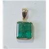 Image 1 : #9-14KT YELLOW GOLD EMERALD PENDANT