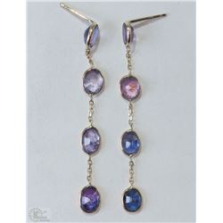 #10-14KT YELLOW GOLD SAPPHIRE EARRINGS
