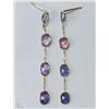 Image 1 : #10-14KT YELLOW GOLD SAPPHIRE EARRINGS
