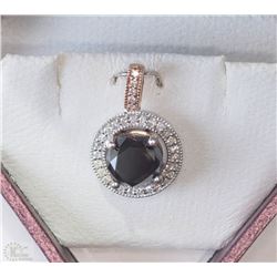 #11-14KT WHITE & ROSE GOLD B&W DIAMOND PENDANT