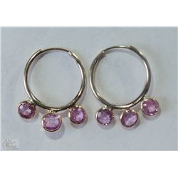 #12-14KT YELLOW GOLD SAPPHIRE EARRINGS