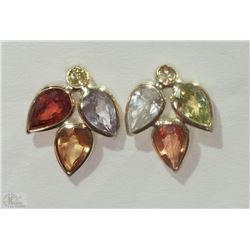 #16-14KT YELLOW GOLD SAPPHIRE & DIAMOND EARRINGS