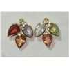 Image 1 : #16-14KT YELLOW GOLD SAPPHIRE & DIAMOND EARRINGS