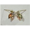 Image 2 : #16-14KT YELLOW GOLD SAPPHIRE & DIAMOND EARRINGS