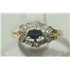Image 1 : #18-14KT YELLOW-WHITE GOLD SAPPHIRE&DIAMOND RING