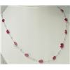 Image 1 : #25-14KT WHITE GOLD RUBY& SAPPHIRE NECKLACE