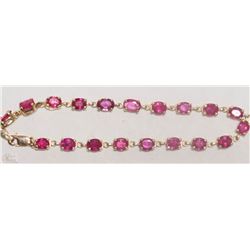 #35-10KT YELLOW GOLD RUBY BRACELET