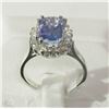 Image 1 : #36-14KT WHITE GOLD TANZANITE & DIAMOND RING