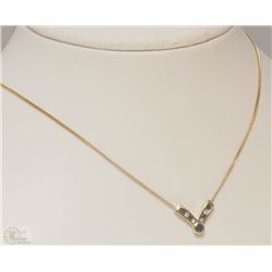 #39-10KT YELLOW GOLD SAPPHIRE&DIAMOND NECKLACE