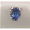 Image 1 : #41-14KT WHITE GOLD TANZANITE&DIAMOND PENDANT