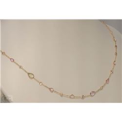 #43-14KT YELLOW GOLD SAPPHIRE NECKLACE