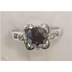 #44-10KT WHITE GOLD BLACK& WHITE DIAMOND RING