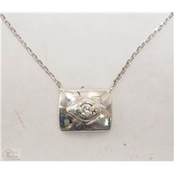 #45-14KT WHITE GOLD & DIAMOND NECKLACE