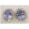 Image 1 : #46-14KT WHITE GOLD TANZANITE & DIAMOND EARRINGS