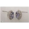 Image 2 : #46-14KT WHITE GOLD TANZANITE & DIAMOND EARRINGS