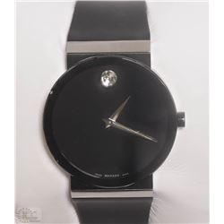 #47-ST STEEL SWISS MOVADO SAPPHIRE CRYSTAL WATCH