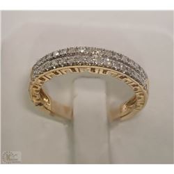 #48-10KT YELLOW WHITE GOLD DIAMOND RING