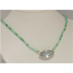 #49-10KT YELLOW GOLD CLASP JADE BEAD NECKLACE