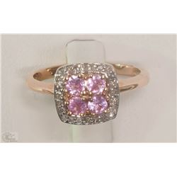#50-10KT ROSE GOLD SAPPHIRE & DIAMOND RING