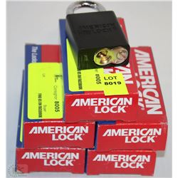LOT OF 5 AMERICAN LOCK PAD LOCKS