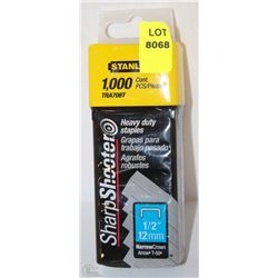 STANLEY 1000PC 1/2" HEAVY DUTY STAPLES