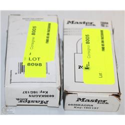 LOT OF 2 MASTER LOCK PAD LOCKS