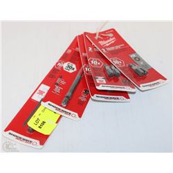 LOT OF 5 MILWAUKEE ASSORTED BITS INCL SQUARE