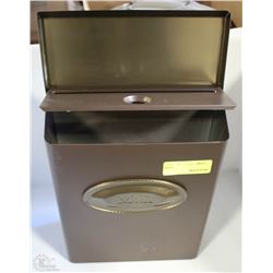 BROWN STANDARD METAL MAILBOX