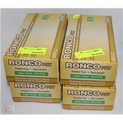 LOT OF 4 RONCO POWDER FREE DISPOSABLE POLYETHYLENE