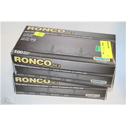 LOT OF 2 RONCO NE4 BLACK NITRILE GLOVES SIZE LARGE
