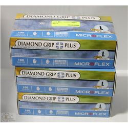 3 BOXES OF DIAMOND GRIP PLUS MICROFLEX SZ L POWDER